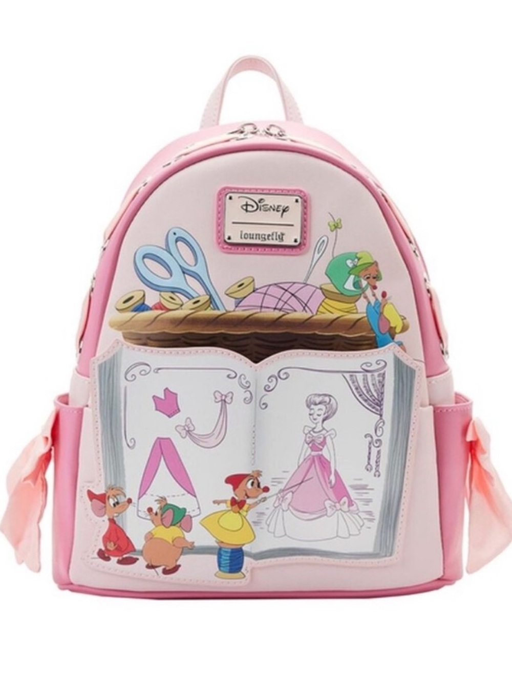 Disney Loungefly Pink Cinderella Mice Dressmakers Mini Backpack